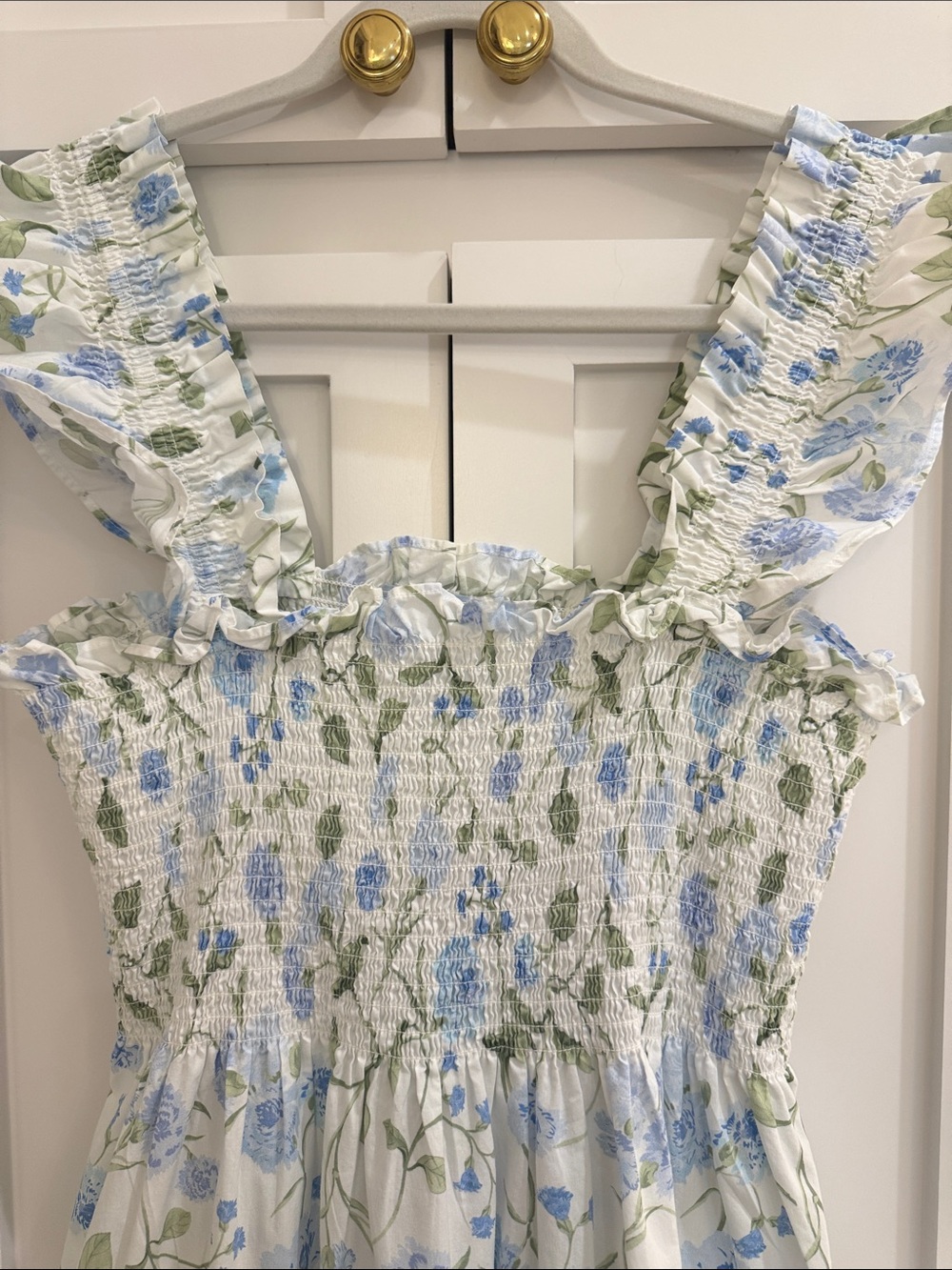 Hill House Nap Dress in Blue/Green/White Floral Print  Size M - Picture 3 of 5